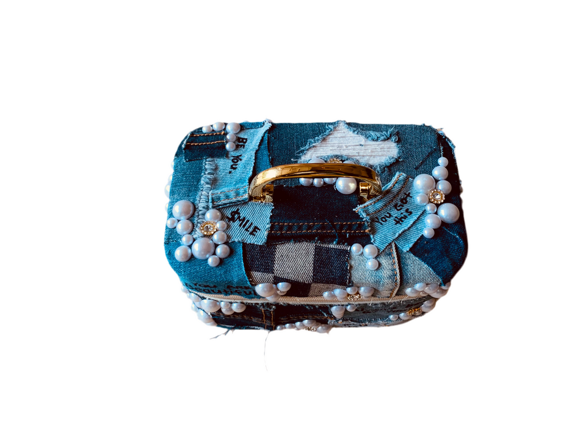 Denim Patchwork Vanity Bag – Splashed by DKG