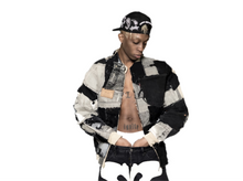 Load image into Gallery viewer, Black Patchwork Bomber Jacket