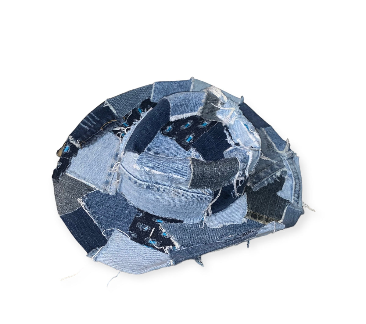 Denim Patchwork Western Hat – Splashed by DKG display picture 1