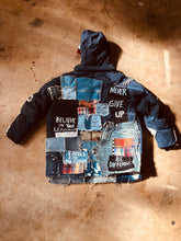 Load image into Gallery viewer, Never Give Up Patchwork Puffer Coat
