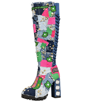 Load image into Gallery viewer, AKA Patchwork Platform Boots