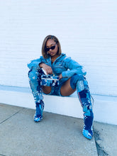 Load image into Gallery viewer, Denim Patchwork Vanity Bag