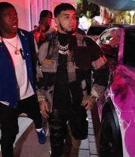 Load image into Gallery viewer, Black Patchwork Bomber Jacket