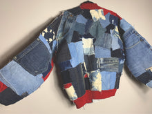 Load image into Gallery viewer, Red Patchwork Bomber Jacket