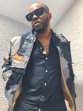 Load image into Gallery viewer, Black Patchwork Bomber Jacket