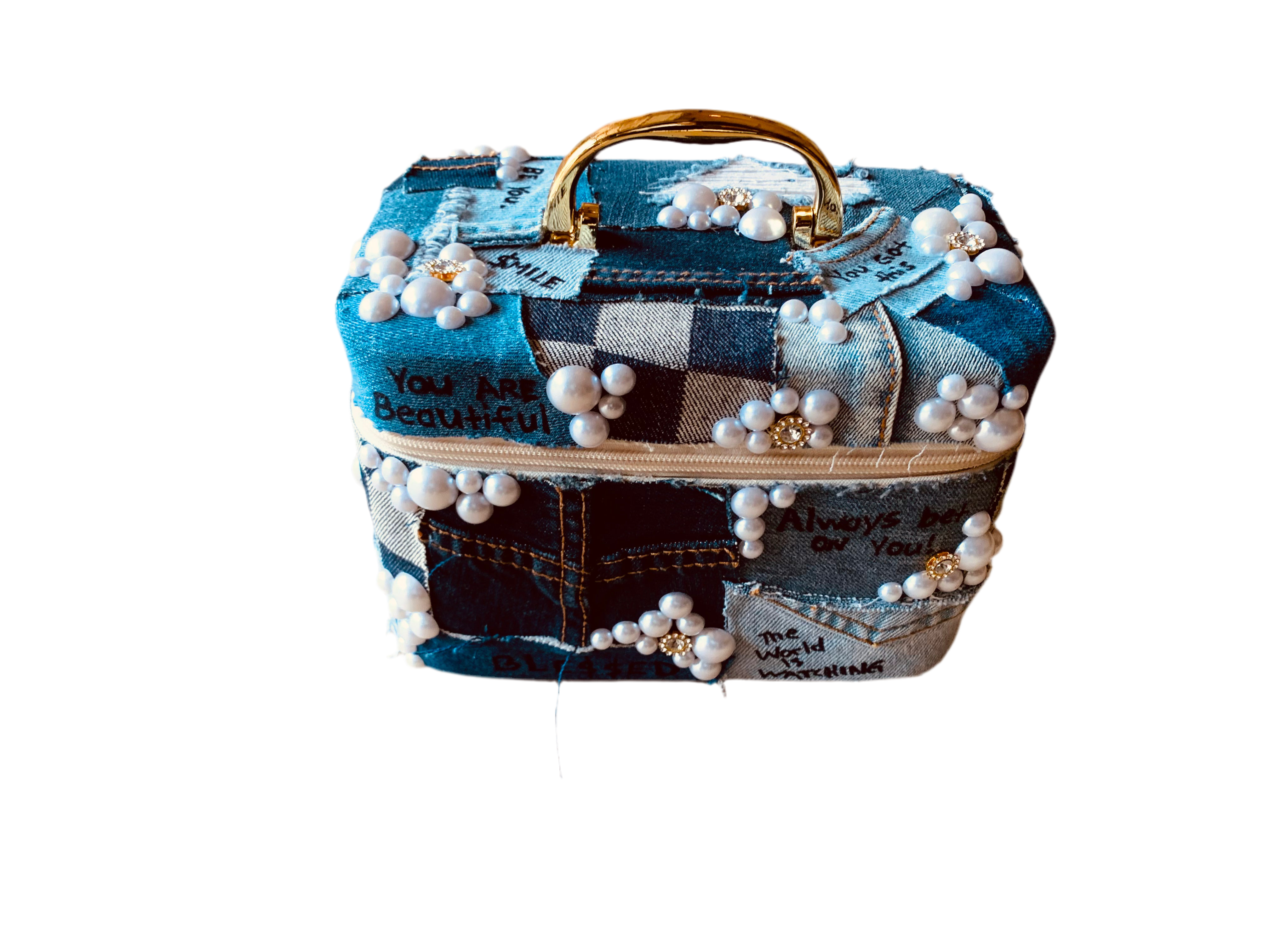 Denim Patchwork Vanity Bag – Splashed by DKG