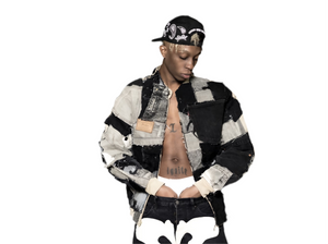 Black Patchwork Bomber Jacket