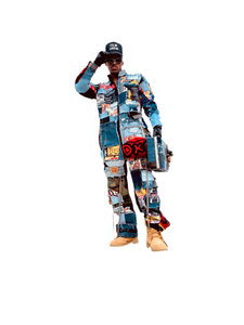 Patchwork Icons Jumpsuit