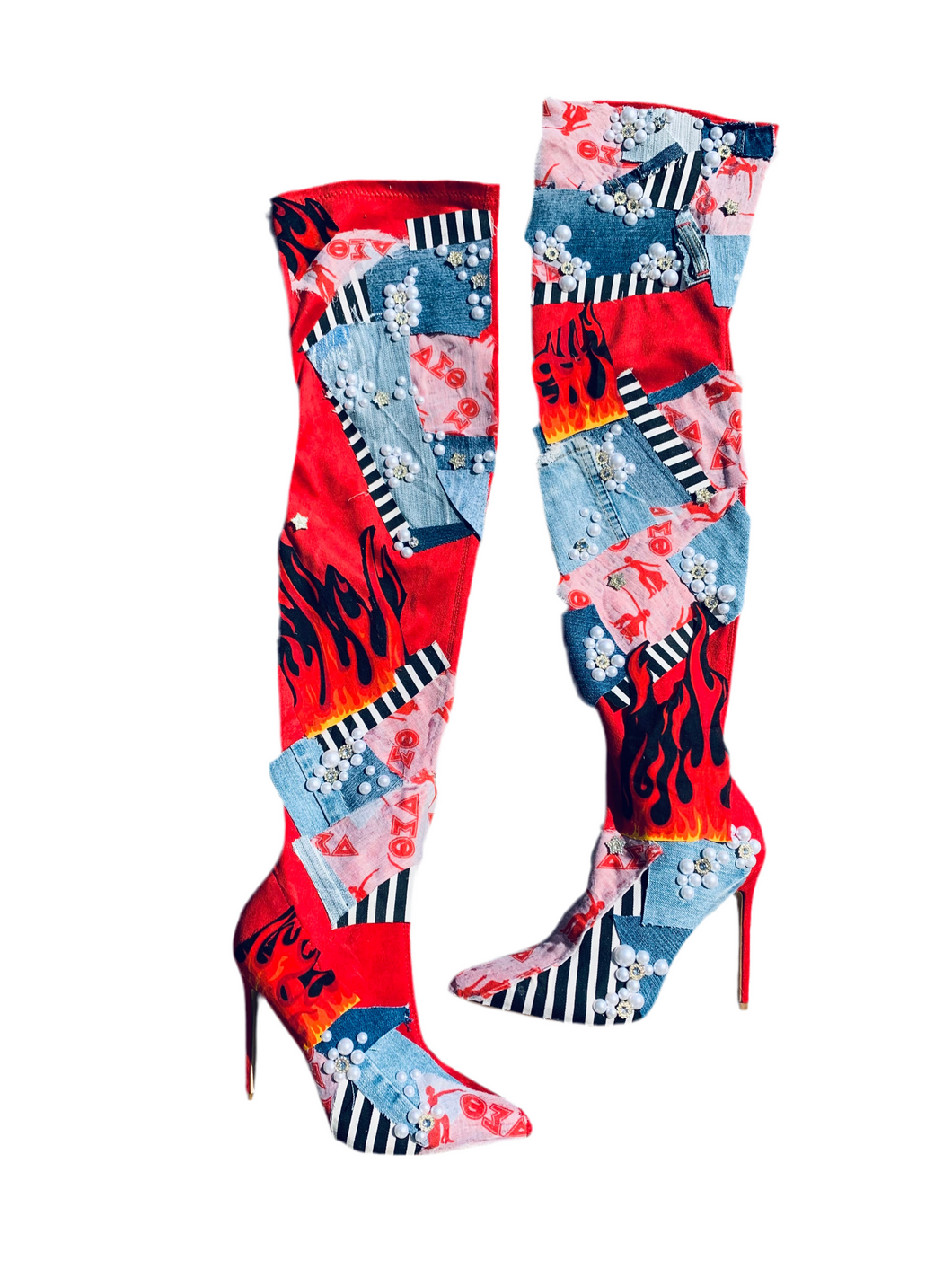 Custom Delta Patchwork Boots