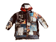 Never Give Up Patchwork Puffer Coat