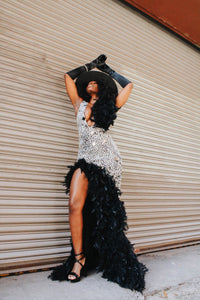 Custom Splashed Prom Dress