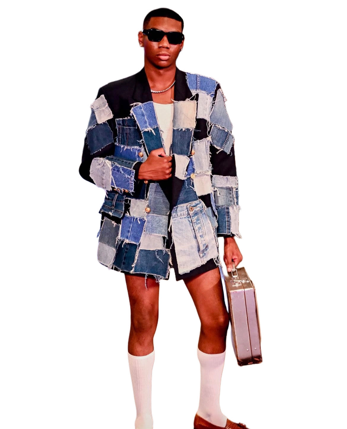 Denim Patchwork Blazer