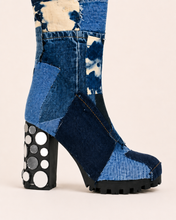 Load image into Gallery viewer, Denim Patchwork Platform Boots
