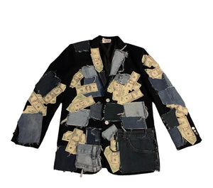Youth Patchwork Money Blazer
