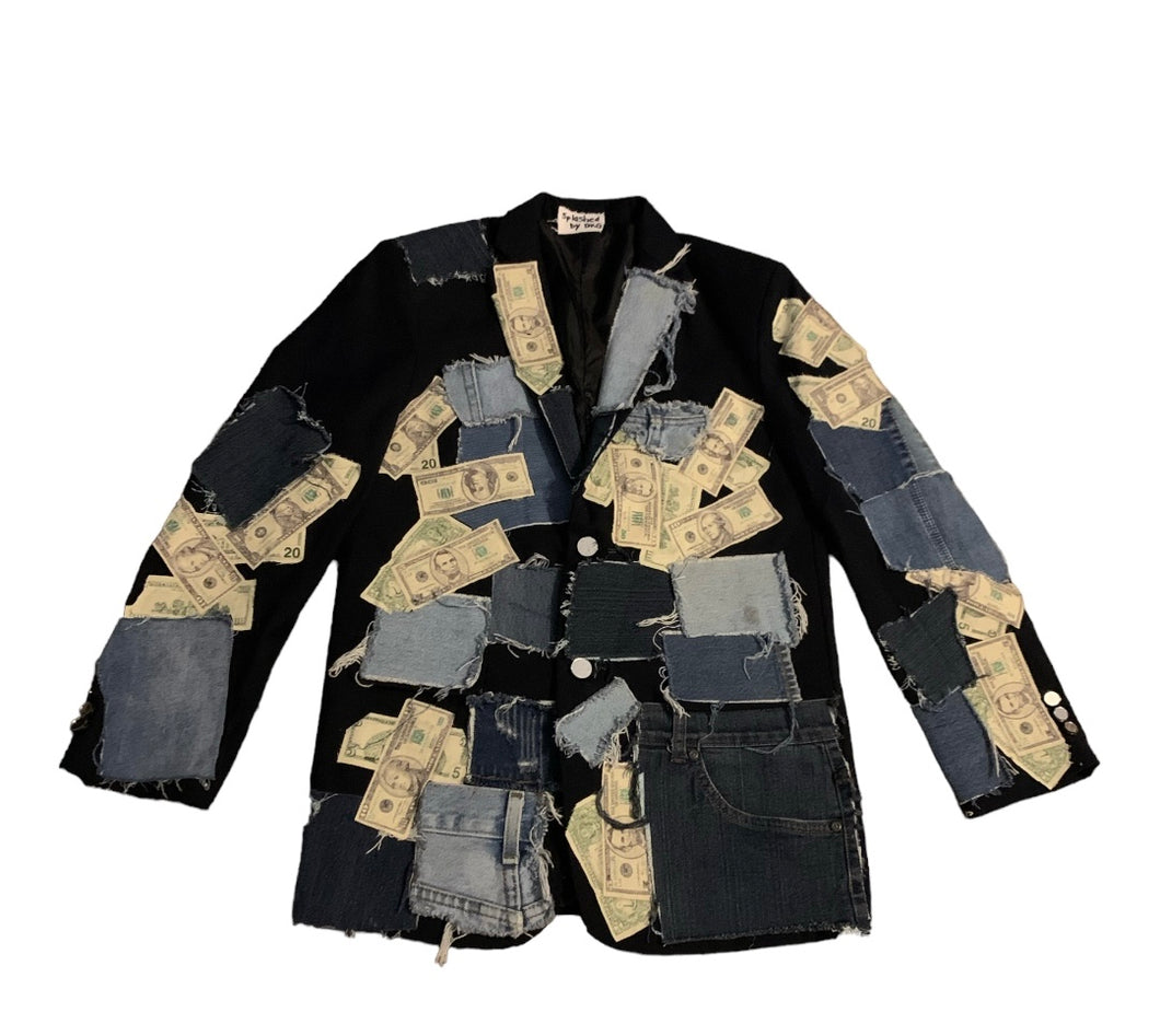 Youth Patchwork Money Blazer