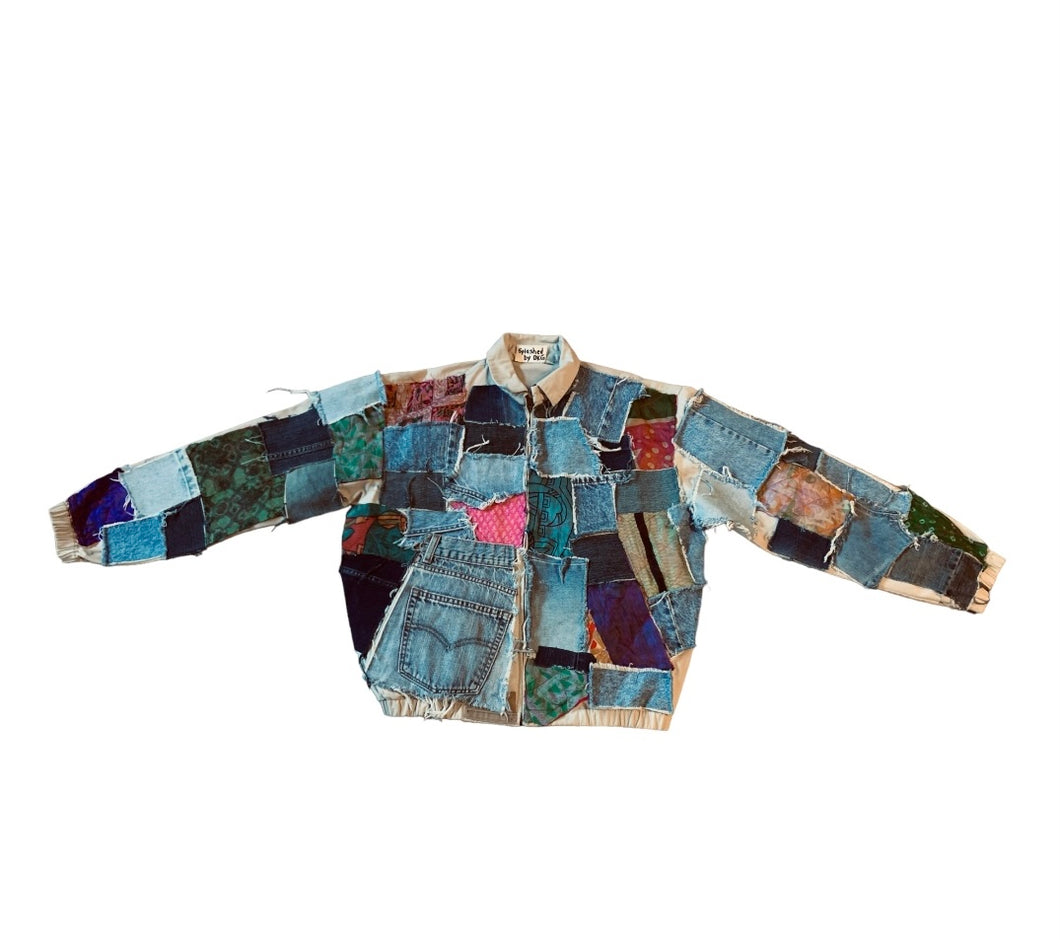 Quilted Patchwork Bomber Jacket