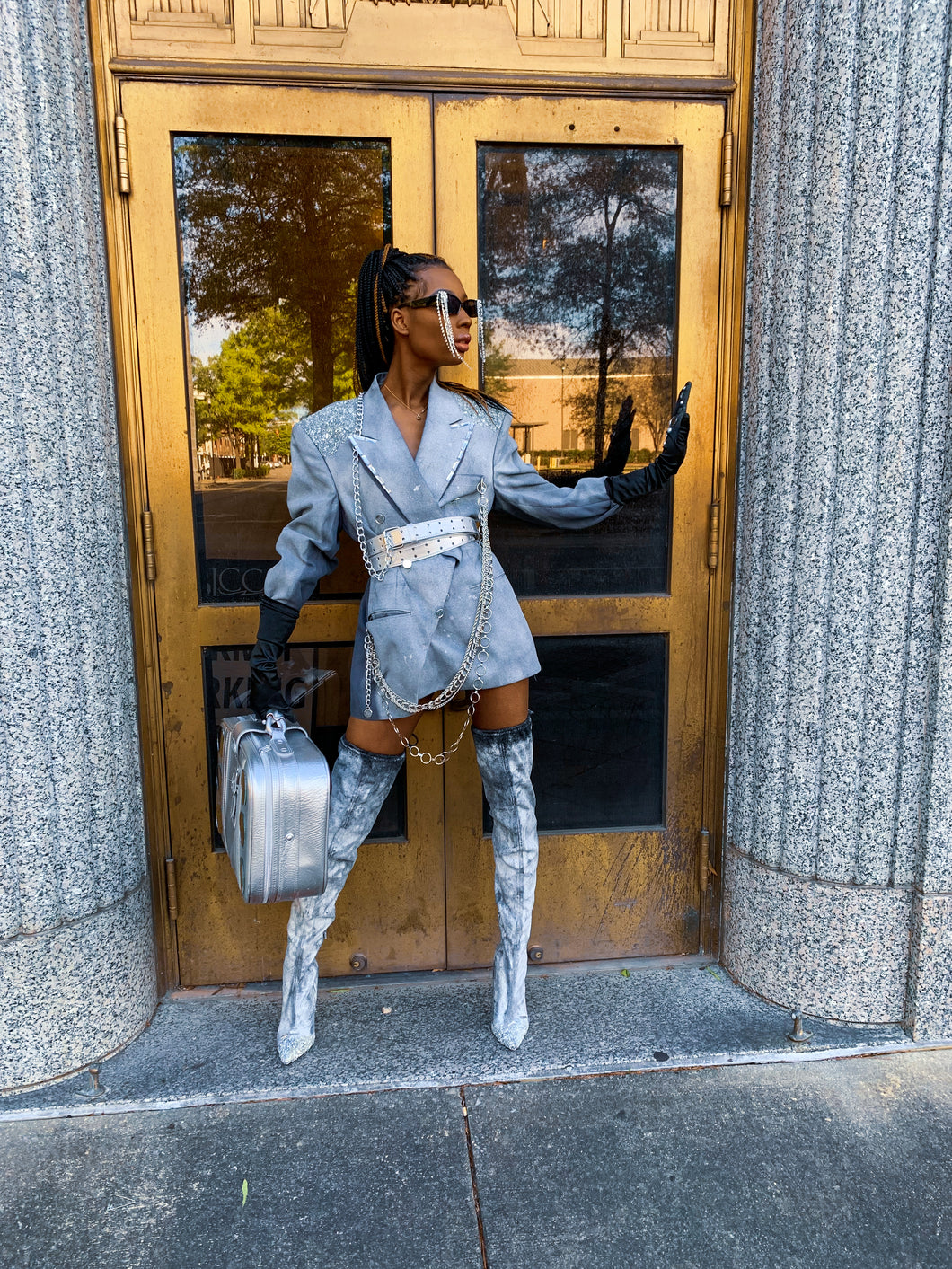 Flashy Metallic Blazer