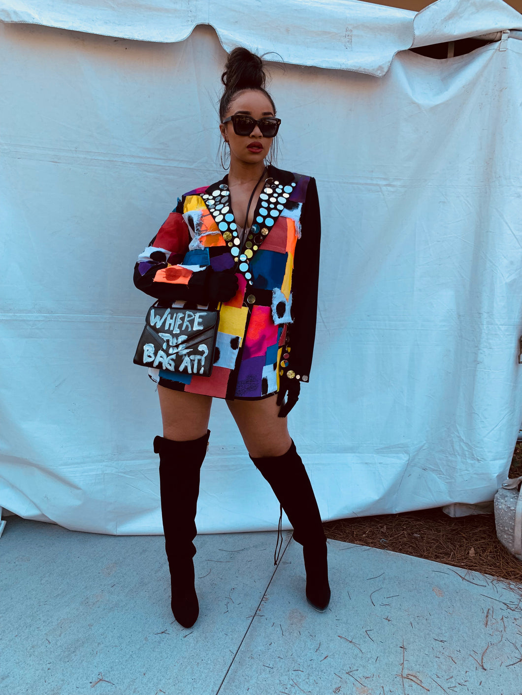The World is Watching Patchwork Blazer