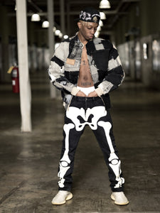 Black Patchwork Bomber Jacket