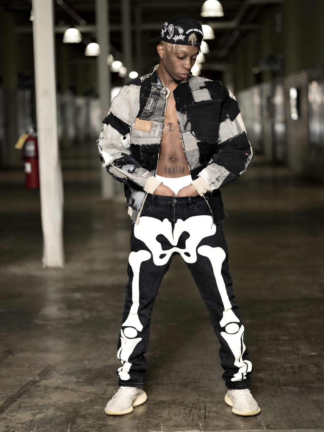 Black Patchwork Bomber Jacket