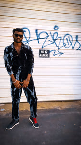 Vintage Splashed Velvet Jumpsuit