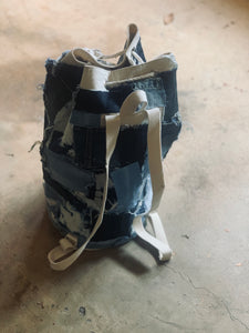 Patchwork drawstring duffel bag